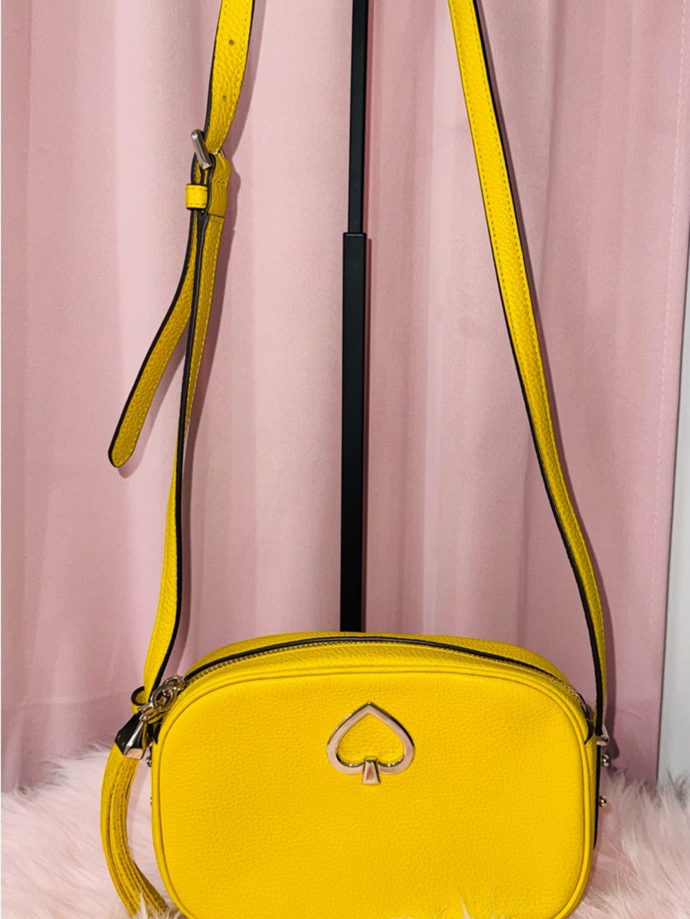 Kate Spade Yellow Pebbled Leather Crossbody Bag